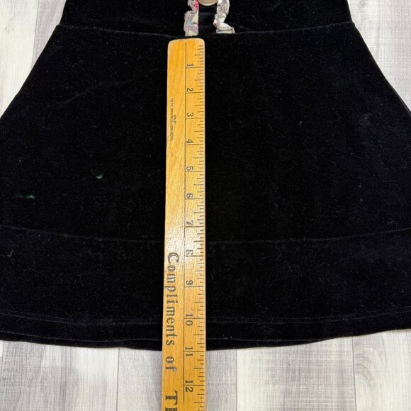 ✅Toddler Size 4 Matilda Jane Ginger Black Velvet Hooded Dress Lined Button STAIN - Picture 7 of 10